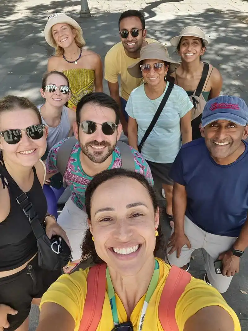 Selfie of Rio Free Walking Tour's Tour Guide Jessica with some Tourists after a Walking Tour in Rio de Janeiro's City Center